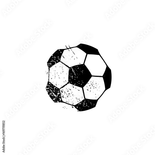 Vector Distressed soccer ball with grunge texture.