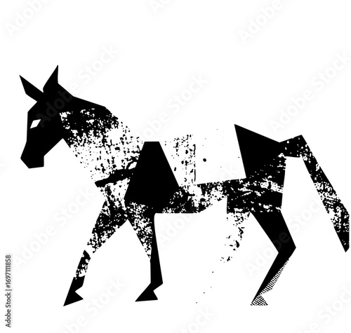 Vector Geometric with distressed texture.