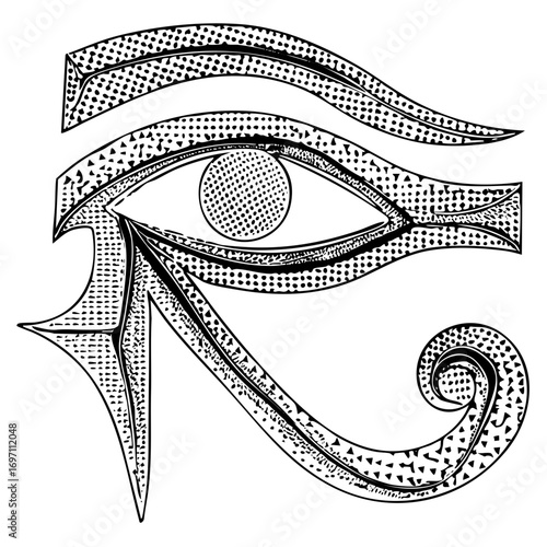 Vector Intricate Eye of Horus with detailed ornamental .