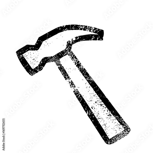 Vector Detailed vector of a classic claw hammer tool.