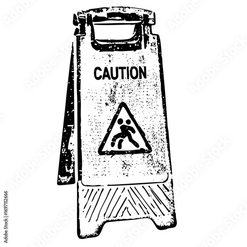 Vector Caution Wet Floor Sign