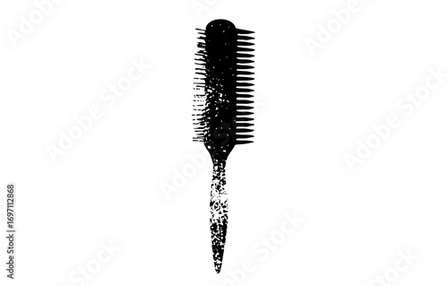 Vector Stylized mascara wand with textured bristles.