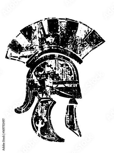 Vector Distressed Spartan Helmet