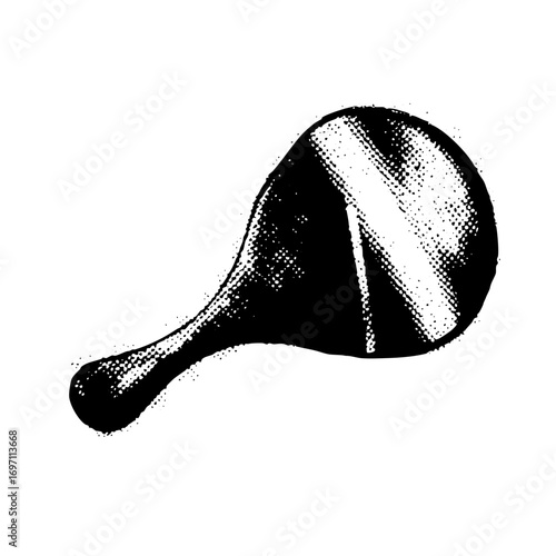 Vector Vintage maraca with halftone texture.