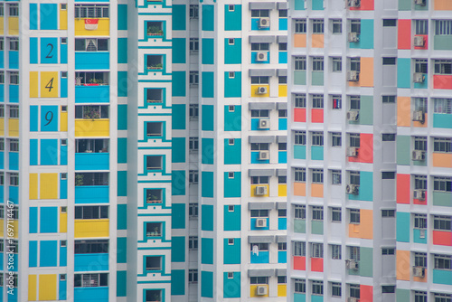 Colourful HDB flat in Singapore.