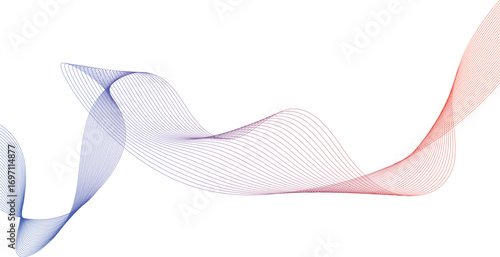 Abstract purple and pink waves flow gracefully on a white background, creating a soft and elegant wave Vector abstract colorful flowing wave lines isolated on white background. 