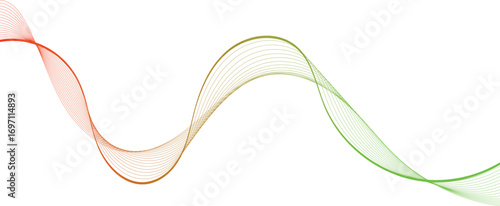 Abstract vector wavy lines flowing smooth curve gold   green gradient color on transparent background  Vector abstract colorful flowing wave lines isolated on white backgrocolorful flowing wave lines 