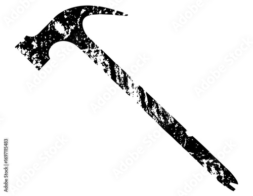 Vector Distressed hammer depicts a tool for construction and repair.