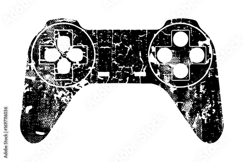 Vector Distressed gamepad with directional controls