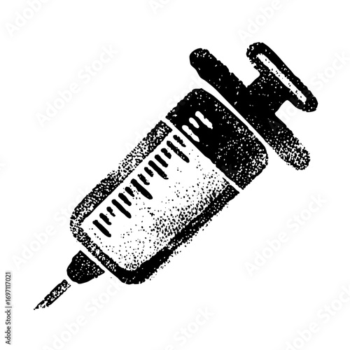 Vector Detailed of a medical syringe for healthcare concepts.