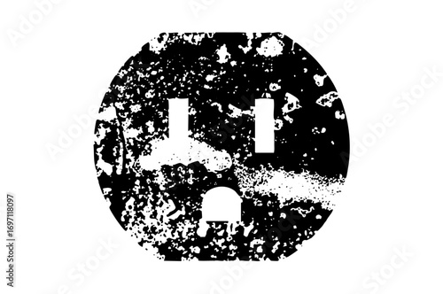 Vector Abstract face with distressed texture