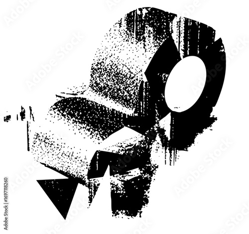 Vector Abstract robotic head with a single eye.