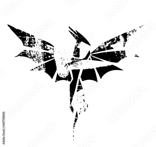 Vector Abstract fractured figure with sharp angular shapes.