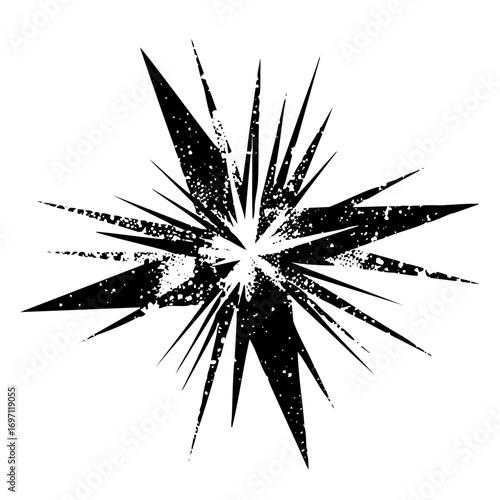 Vector Dynamic explosion burst with distressed texture.