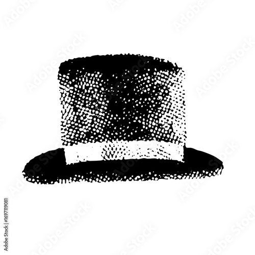 Vector Vintage top hat with dotted texture