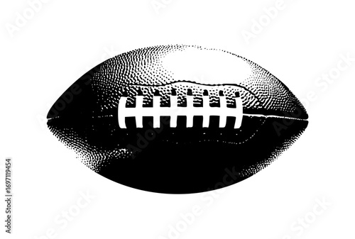 Vector Detailed black and white of an American football.