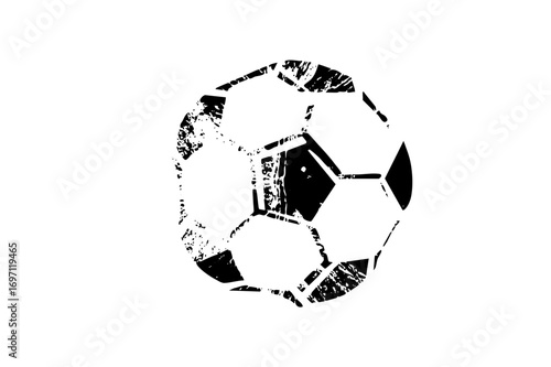 Vector Distressed monochrome soccer ball .