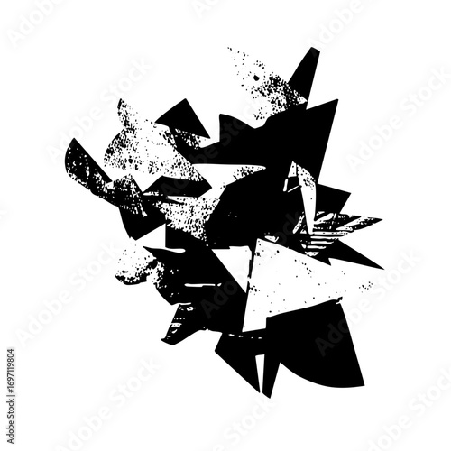 Vector Abstract jagged shapes create a dynamic fractured .