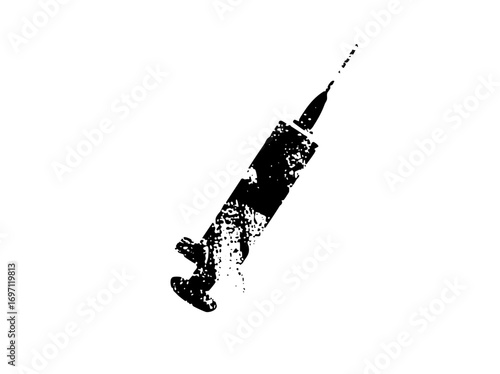 Vector Black syringe with a distressed texture.