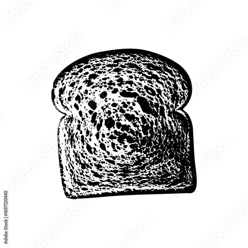 Vector Detailed of a toasted bread slice.