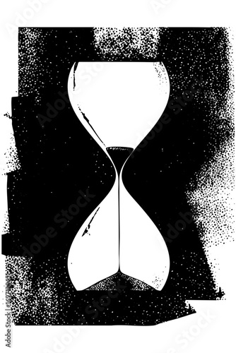 Vector Minimalist hourglass with textured edges.