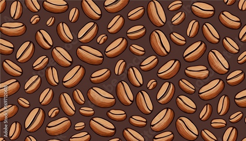 isolated pattern of scattered coffee beans