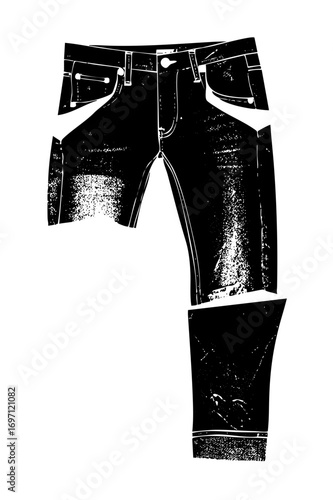 Vector Black denim jeans with detailed stitching