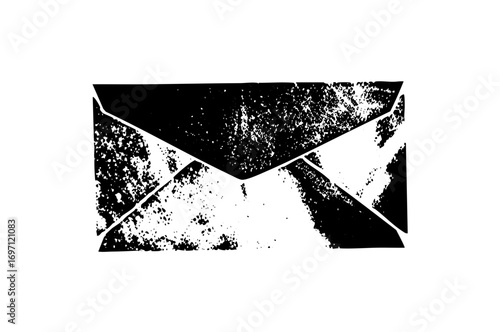 Vector Distressed envelope with open flap