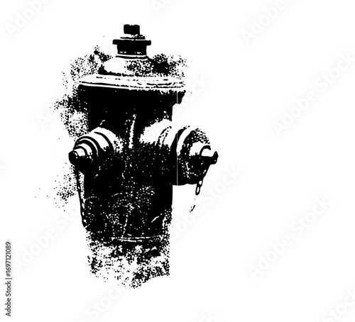 Vector Detailed black vector of a fire hydrant.