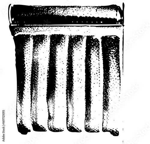 Vector Classical architectural column with fluted details.