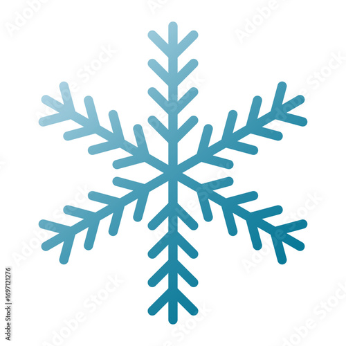 シンプルな雪の結晶のイラスト素材 ブルー ベクター