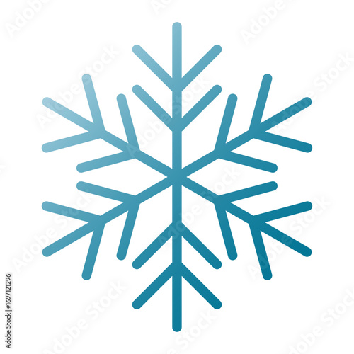 シンプルな雪の結晶のイラスト素材 ブルー ベクター