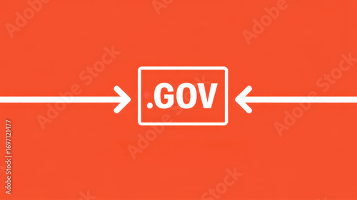 The gov domain name extension with arrows pointing to it, representing the official website of the united states government and its services