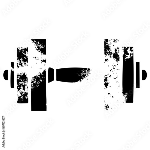 Vector Black barbell with textured plates and grips.