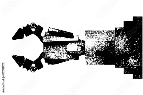 Vector Mechanical claw grips a stacked block structure.