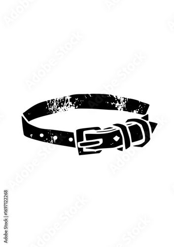 Vector Black leather belt with a classic buckle.