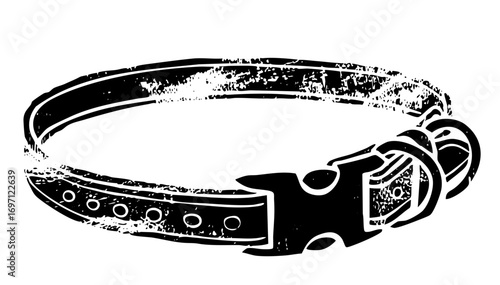 Vector Detailed of a leather belt with a decorative buckle.