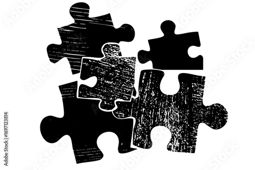Vector Interlocking puzzle pieces form a cohesive connection.