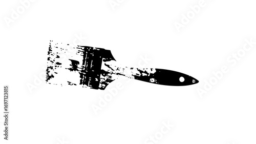 Vector Abstract ship with dynamic exhaust trail.