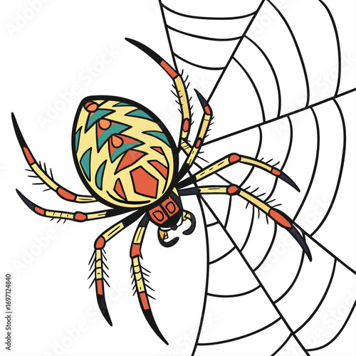 orb-weaver-spider---colour-color-design-and-white- (2)