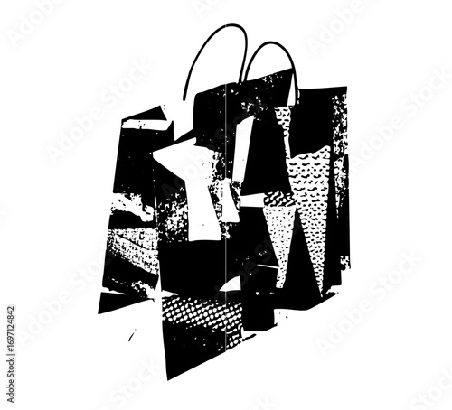 Vector Abstract shopping bags with dotted .