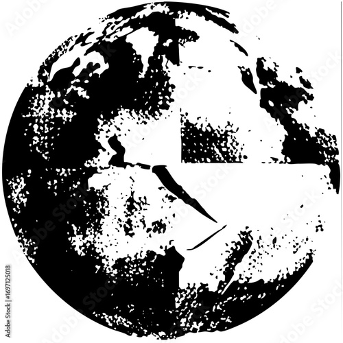 Vector Detailed world globe with continental shapes.