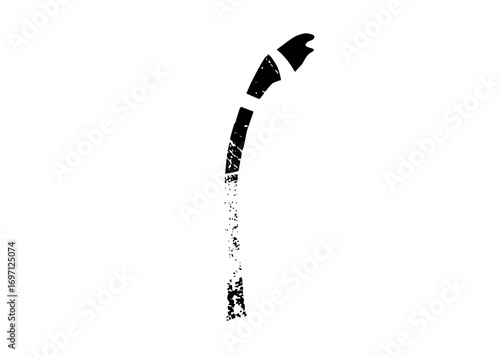 Vector Abstract curved with fragmented sections.