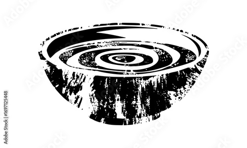 Vector Abstract swirling vortex with textured edges.