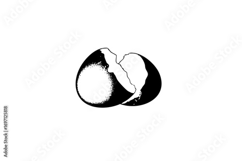 Vector Broken eggshell depicts fragility and new beginnings.