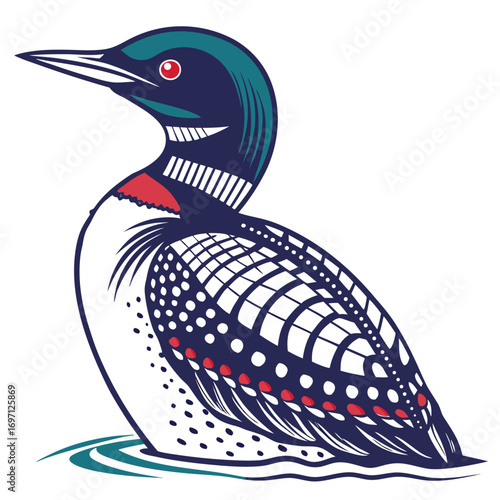 Elegant loon illustration in vector format