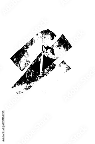 Vector Abstract figures interact within a dynamic geometric composition.