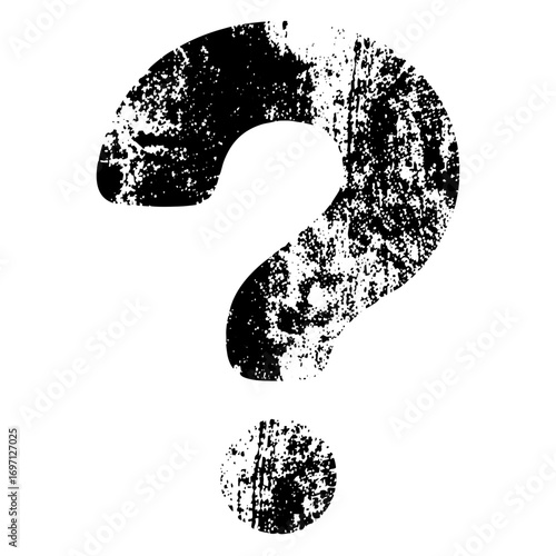 Vector Distressed question mark with a grunge texture.