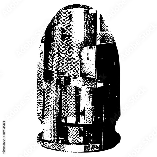 Vector Abstract humanoid figure with textured details.