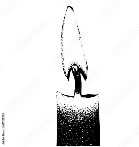 Vector Silhouette of a figure reaching for a flame.
